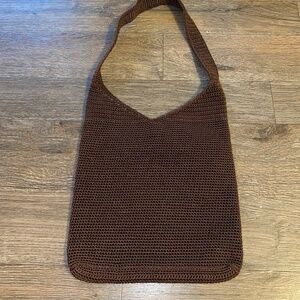 THE SAK Vintage Brown crochet shoulder bag